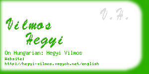 vilmos hegyi business card